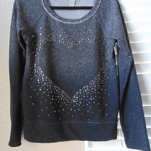 Gray Distressed Heart Sweatshirt